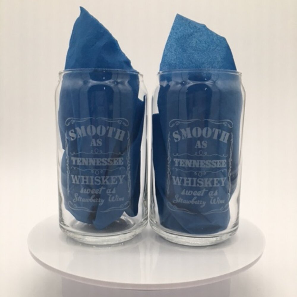 16 oz. Custom Engraved Smooth As Tennessee Whiskey Can Glass